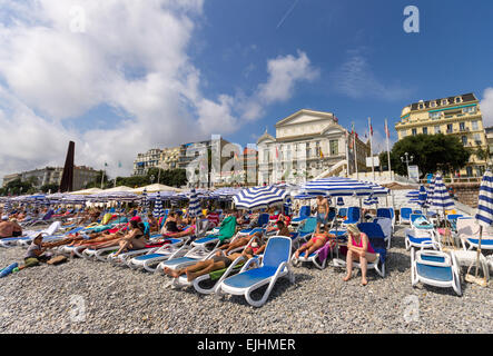 Frankreich, Cote d ' Azur, Nizza, Opera Theatre von Strand gesehen Stockfoto