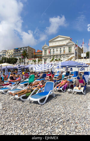 Frankreich, Cote d ' Azur, Nizza, Opera Theatre von Strand gesehen Stockfoto