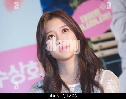 Mond Ga-Yeong, 26. März 2015: koreanischer Südschauspielerin Mond Ga-Yeong besucht eine Pressekonferenz nach einem Presse-Preview ihres neuen Films, lange lebt, in Seoul, Südkorea. © Lee Jae-Won/AFLO/Alamy Live-Nachrichten Stockfoto