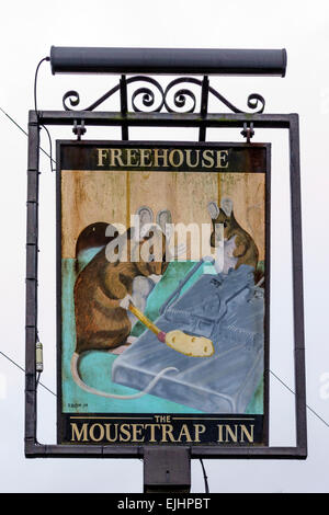 Zeichen der Mausefalle Inn, Bourton auf dem Wasser, Gloucestershire Stockfoto
