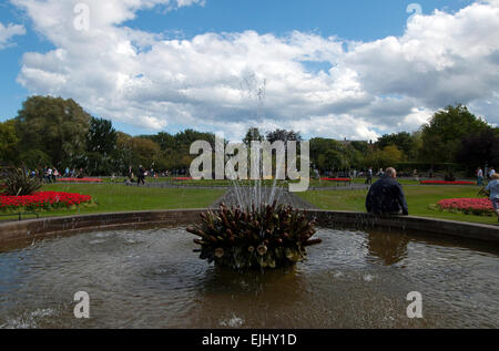 Ein Brunnen in St. Stephens Green im Stadtzentrum von Dublin Stockfoto
