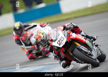 Donington Park Circuit, Leicestershire, UK. 26. März 2015. Donington Park Circuit in Leicestershire Gastgeber der offiziellen Testfahrten, wo die Mannschaften machen letzten Vorbereitungen vor der bevorstehenden BSB-Saison die Ostern beginnt (04.04.2015) Wochenende. Bildnachweis: Derek Watt/Alamy Live News Stockfoto