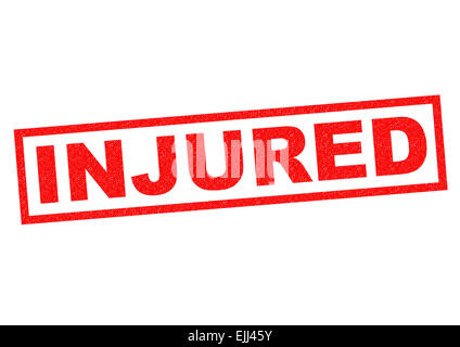 VERLETZTEN roten Stempel auf einem weißen Hintergrund. Stockfoto