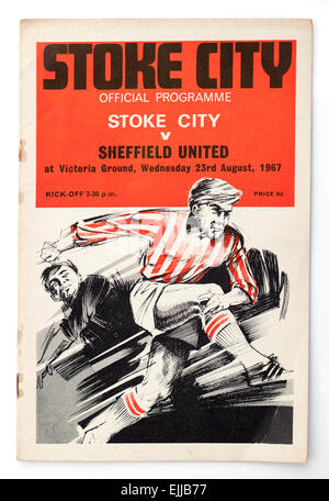 Jahrgang 1960 Englisch Fußball Programm Stoke City gegen Sheffield United Stockfoto