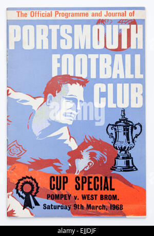 Jahrgang! 960's Fußball Programm FA Cup Match Portsmouth V West Brom Stockfoto