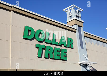 Tree Store front Dollarzeichen, retail-Geschäft Ladenfront, USA Stockfoto