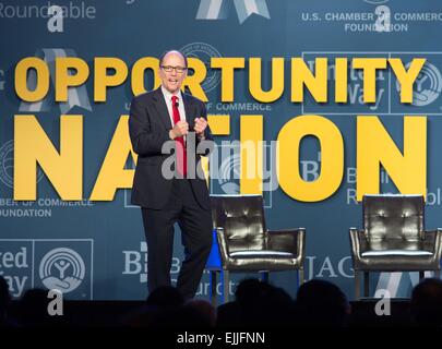 US Arbeitsminister Thomas Perez liefert Hinweise auf nationalen Gipfel des Landes die Möglichkeit 26. Februar 2015 in Washington, DC. Stockfoto