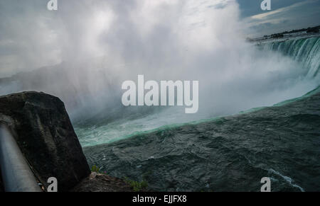 Nass an den Niagarafällen Ende Oktober. Stockfoto