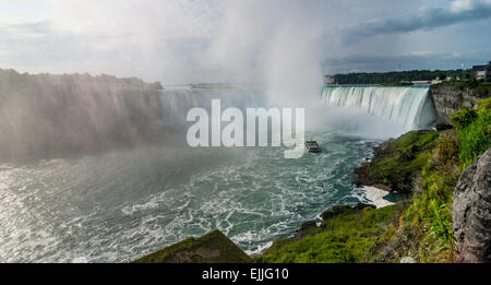 Nass an den Niagarafällen Ende Oktober. Stockfoto