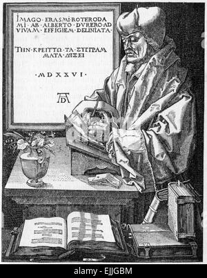 Desiderius Erasmus Roterodamus (27 Oktober 1466 – 12 Juli 1536), bekannt als Erasmus von Rotterdam, einem niederländischen Renaissance-humanist Stockfoto