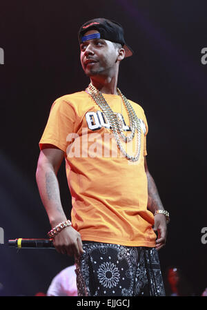 Juelz Santana, Jim Jones, Dipset und Cam'ron führen Sie während des Source360 Festivals bei Barclays Center Featuring: Juelz Santana wo: Brooklyn, New York, USA bei: 20 Sep 2014 Stockfoto