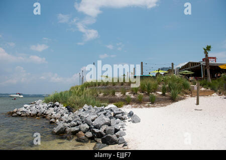 Küste Blick auf roter Fisch blau Fisch-Restaurant am Escambia Bay Pensacola Beach Florida Stockfoto