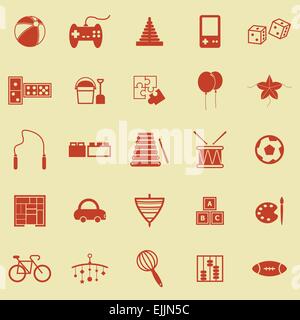 Spielzeug farbige Icons auf gelbem Hintergrund, Lager Vektor Stock Vektor