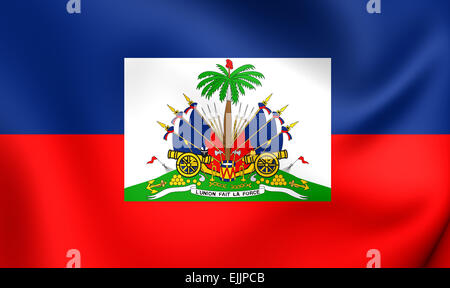 Flagge von Haiti. Hautnah. Stockfoto