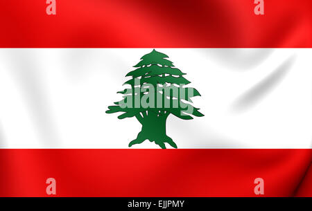 Flagge des Libanon. Hautnah. Stockfoto