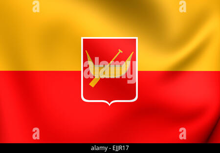 Flagge von Lodz, Polen. Hautnah. Stockfoto