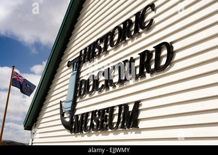 Port Stanley, Falkland, Historic Dockyard Museum anmelden neu restaurierten Gebäude Stockfoto