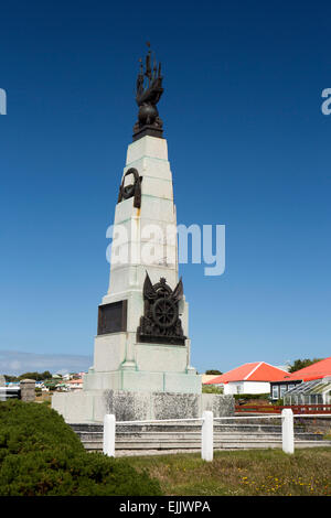 Falkland-Inseln, Port Stanley, 1914 Denkmal, erste Welt Krieg Falkand Inseln Seeschlacht Stockfoto