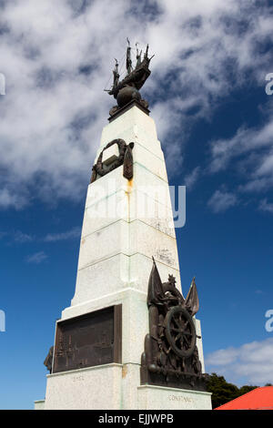 Falkland-Inseln, Port Stanley, 1914 Denkmal, erste Welt Krieg Falkand Inseln Seeschlacht Stockfoto