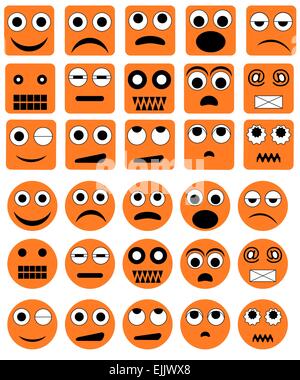 Reihe von verschiedenen Vektor-Emotion-icons Stock Vektor