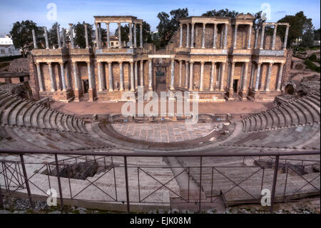 Römische Theater, in das archäologische Ensemble von Mérida, eine der größten und umfangreichsten archäologischen Stätten in S Stockfoto