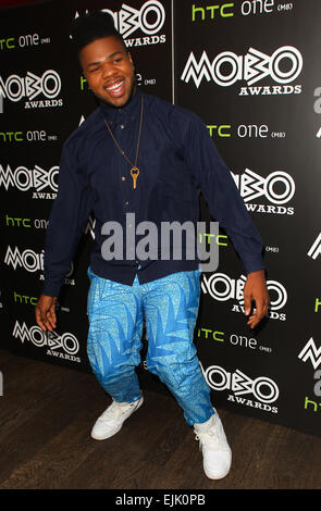 Die Nominierungen für den MOBO Awards 2014 bei Ronnie Scott Soho mit: MNEK wo: London, Vereinigtes Königreich bei: 23 Sep 2014 Stockfoto