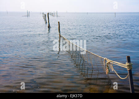 Fischernetze im niederländischen Meer Stockfoto