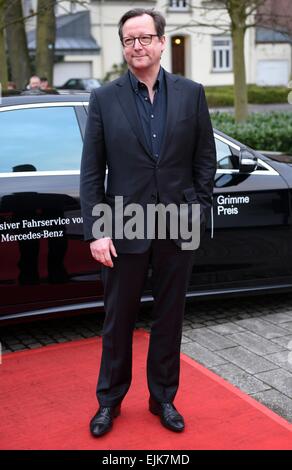 Marl, Deutschland. 27. März 2015. Schauspieler Matthias Brandt kommt bei den Grimme-Awards in Marl, Deutschland, 27. März 2015. Foto: HENNING KAISER/Dpa/Alamy Live News Stockfoto