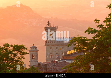 San Marino. Palazzo Pubblico, Monte Titano. Republik San Marino. Italien. Europa Stockfoto