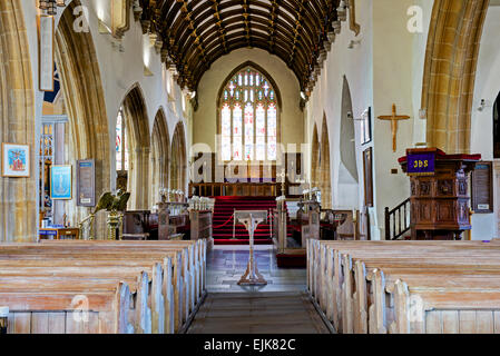 Innenraum der St. Marien Kirche, Tenby, Pembrokeshire, Wales, UK Stockfoto