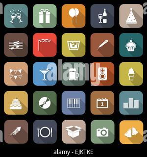 Neue Jahr flache Symbole mit langen Schatten, Lager Vektor Stock Vektor