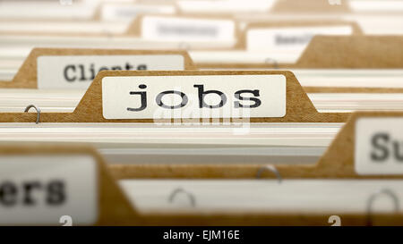 Jobs Concept mit Word auf Ordner. Stockfoto