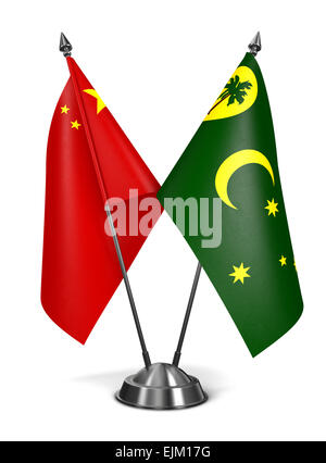 China und Cocos-Keeling-Inseln - Miniatur-Flags. Stockfoto