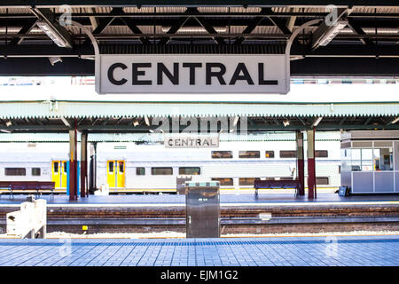 SYDNEY, Australien - 2. Februar 2015: Detail des Hauptbahnhofs in Sidney, Australien. Es ist der größte und geschäftigste Eisenbahn Stockfoto