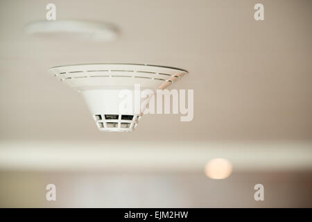 Rauchmelder an Decke Stockfoto