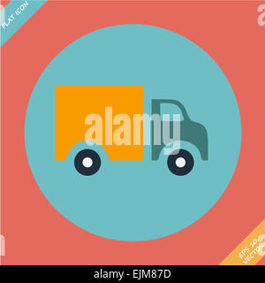 Lastwagen-Symbol - Vektor-Illustration. Flaches design Stockfoto