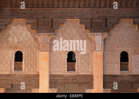 Student-Zellen in der Medersa Ben Youssef, Marrakesch, Marokko, Nordafrika. Stockfoto