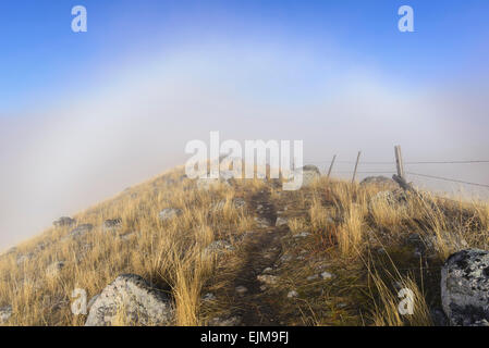 Nebel-Bogen über die Moräne Wallowa Lake, Oregon. Stockfoto