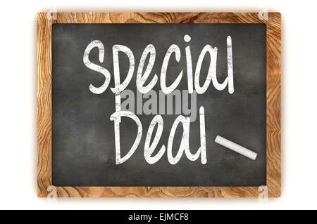 Eine bunte 3d gerendert Blackboard Darstellung "Special Deal" Stockfoto