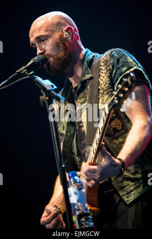 Mailand, Italien. 28. März 2015. Die irische pop-Rock-Band THE SCRIPT tritt an Mediolanum Forum präsentieren das neue Album "No Sound ohne Stille" Credit: Rodolfo weitertransferiert/Alamy Live News Stockfoto