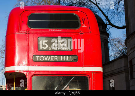 Vintage roten Doppeldecker-Bus, London Stockfoto