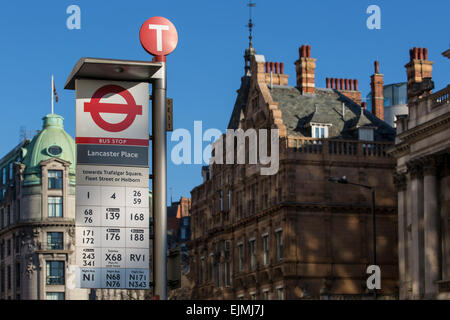 Bus Stop-Schild, London Stockfoto