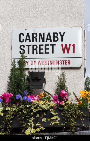 Straßenschild der Carnaby Street, London Stockfoto