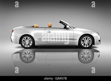 Silber Cabrio Stockfoto