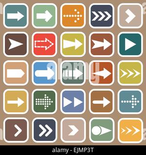 Flache Pfeilsymbole auf braunem Hintergrund, Lager Vektor Stock Vektor