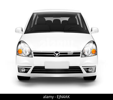 Studioaufnahme der Vorderansicht des weißen Auto Stockfoto