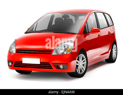 Studioaufnahme des roten SUV-Auto Stockfoto