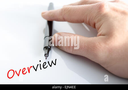 Menschliche Hand schreiben Übersicht isoliert auf weißem Hintergrund - Business-Konzept Stockfoto