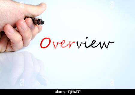 Menschliche Hand schreiben Übersicht isoliert auf weißem Hintergrund - Business-Konzept Stockfoto