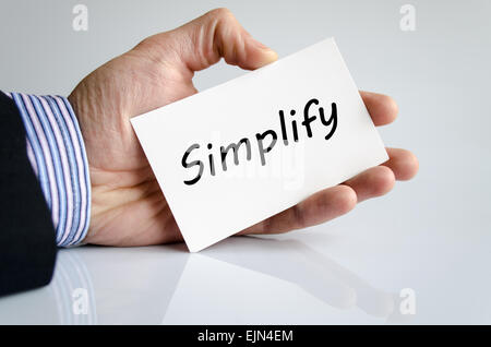 Bussines Mann Handschrift Simplify - Business-Konzept Stockfoto